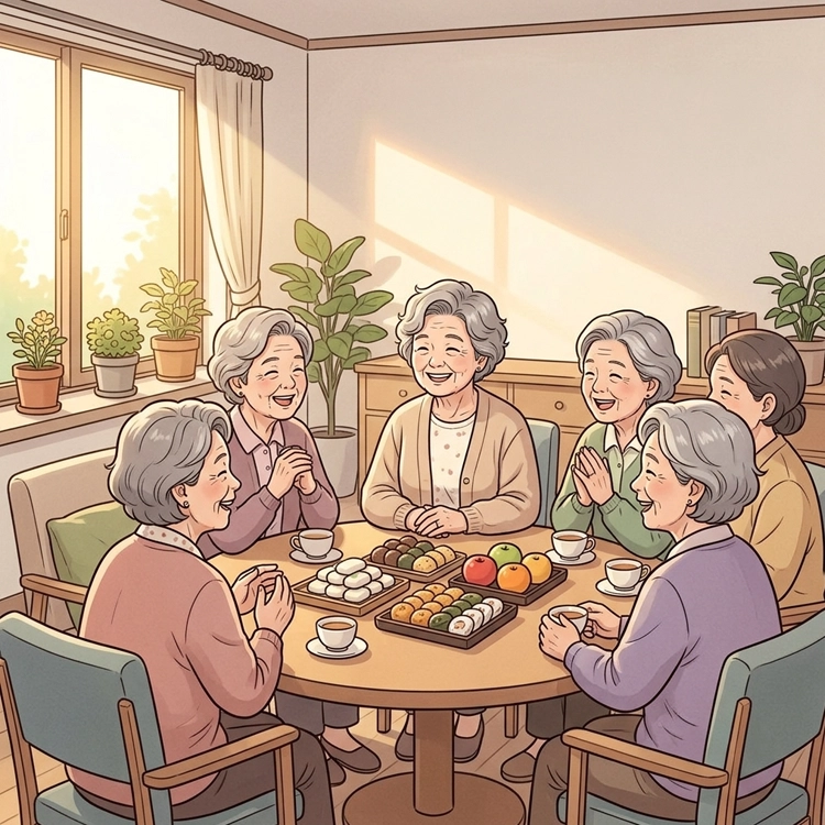 나이 들수록 친구가 보약인 4가지 이유와 좋은 관계를 지키는 6가지 습관 4 공동체 모임을 하는 노인 여성들