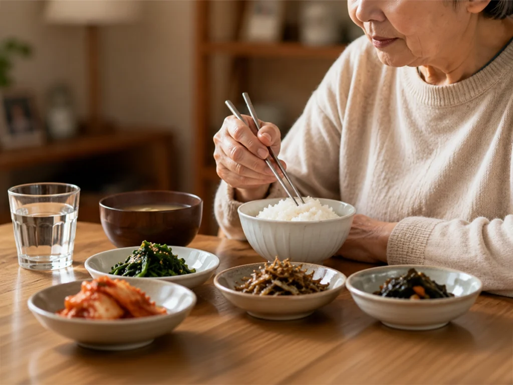 늦은 저녁 식사를 줄이는 현실적인 생활습관 7가지 1 늦은 저녁 혼자 식사하는 노인